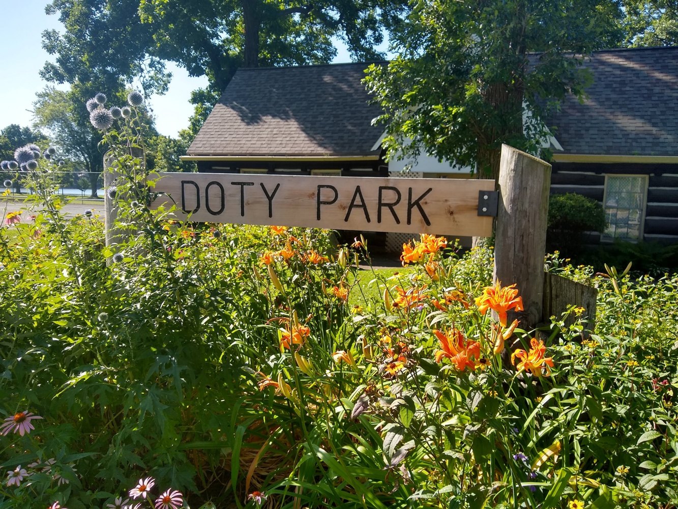 Doty Park + downtown Neenah near Goat Creek
