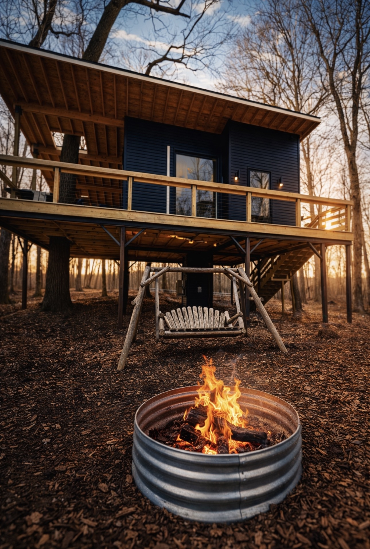Firepit at golden hour